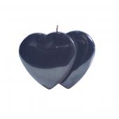 Hematite Double Heart 28x37mm Pendant